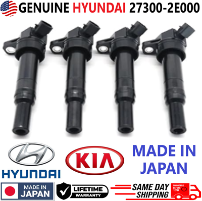 Set Of 4 Ignition Coils For Hyundai Elantra & Kia Soul 2001-2017 | OEM #27300-2E000 / UF651 Replacement