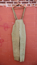 Vintage 50's Superior Japan Mens Overalls Workwear Military Green bibs size L