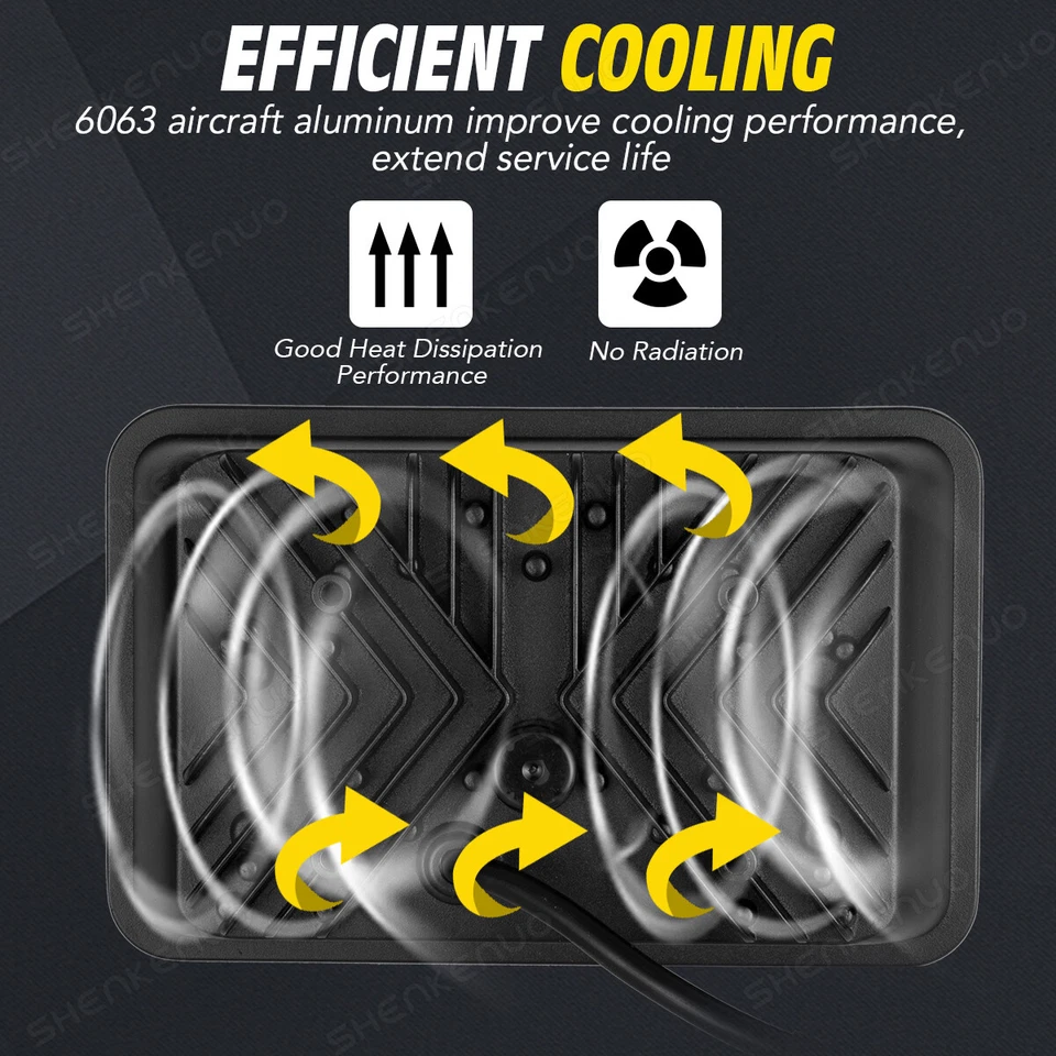 4PCS 4x6 Inch LED Headlights Fit Ford Mustang 1979 1980 1981 1982 1983 1984-1986 - Image 3 of 4