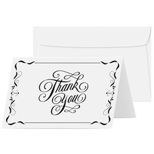 Thank You Greeting Cards  Envelopes - Large Size 8.5 x 5.5" - 2 per Pack