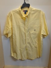 EUC Chaps Ralph Lauren Shirt Mens XL Extra Large Yellow Button Up Short Sleeve