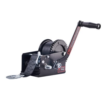 TYT 2500lb Boat Trailer Winch w/26ft Black Strap Towing Pulling RV ATV Jet Ski