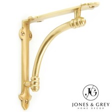 SOLID BRASS VINTAGE ANTIQUE INDUSTRIAL CAST METAL WALL SHELF BRACKETS SUPPORTS