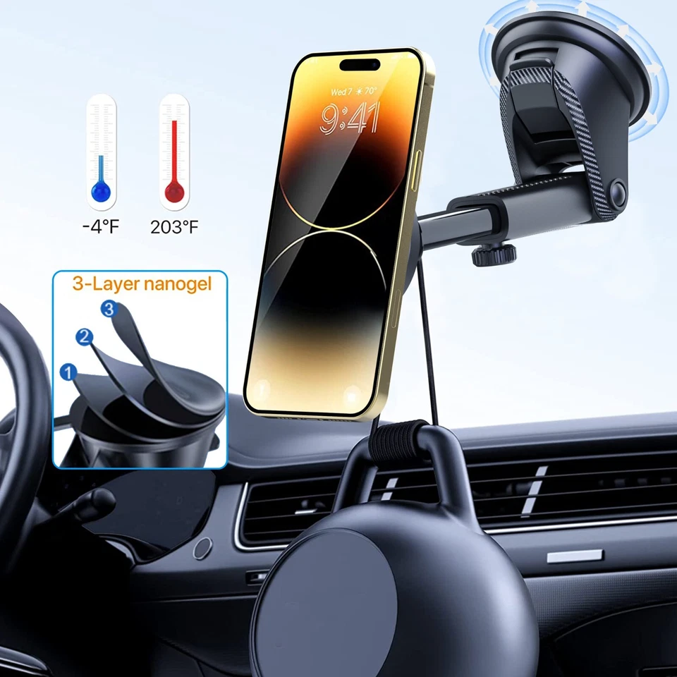 MagSafe Phone Holders for Dashboard/Windshield, Car Cup, Air Vent, 360° Rotation - Image 2 of 4