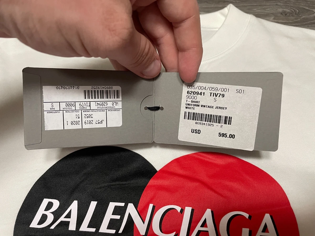 NEW Balenciaga Mastercard SS20 Oversized White T-Shirt Men's
