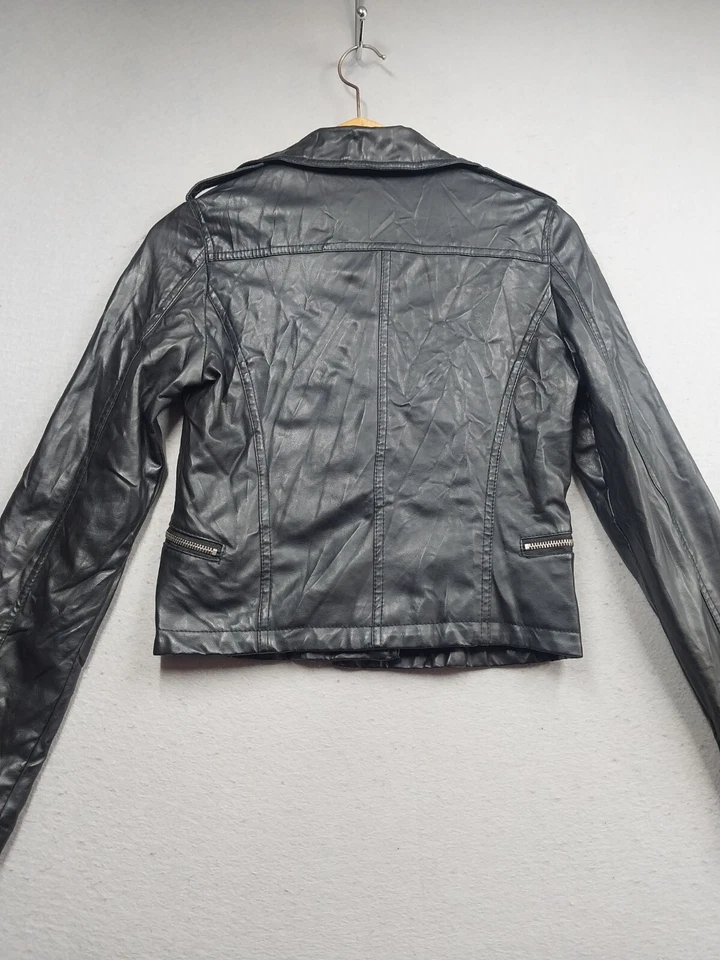 Dollhouse Faux Leather Jacket  Womens Sz Small Coat Black Biker Moto Full Zip - Image 3 of 4