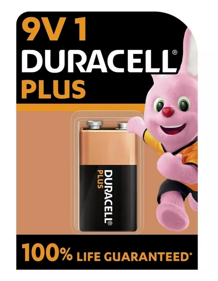 Duracell 9V Plus Power Alkaline Battery Smoke Alarms PP3 Batteries MN1604 6LR61