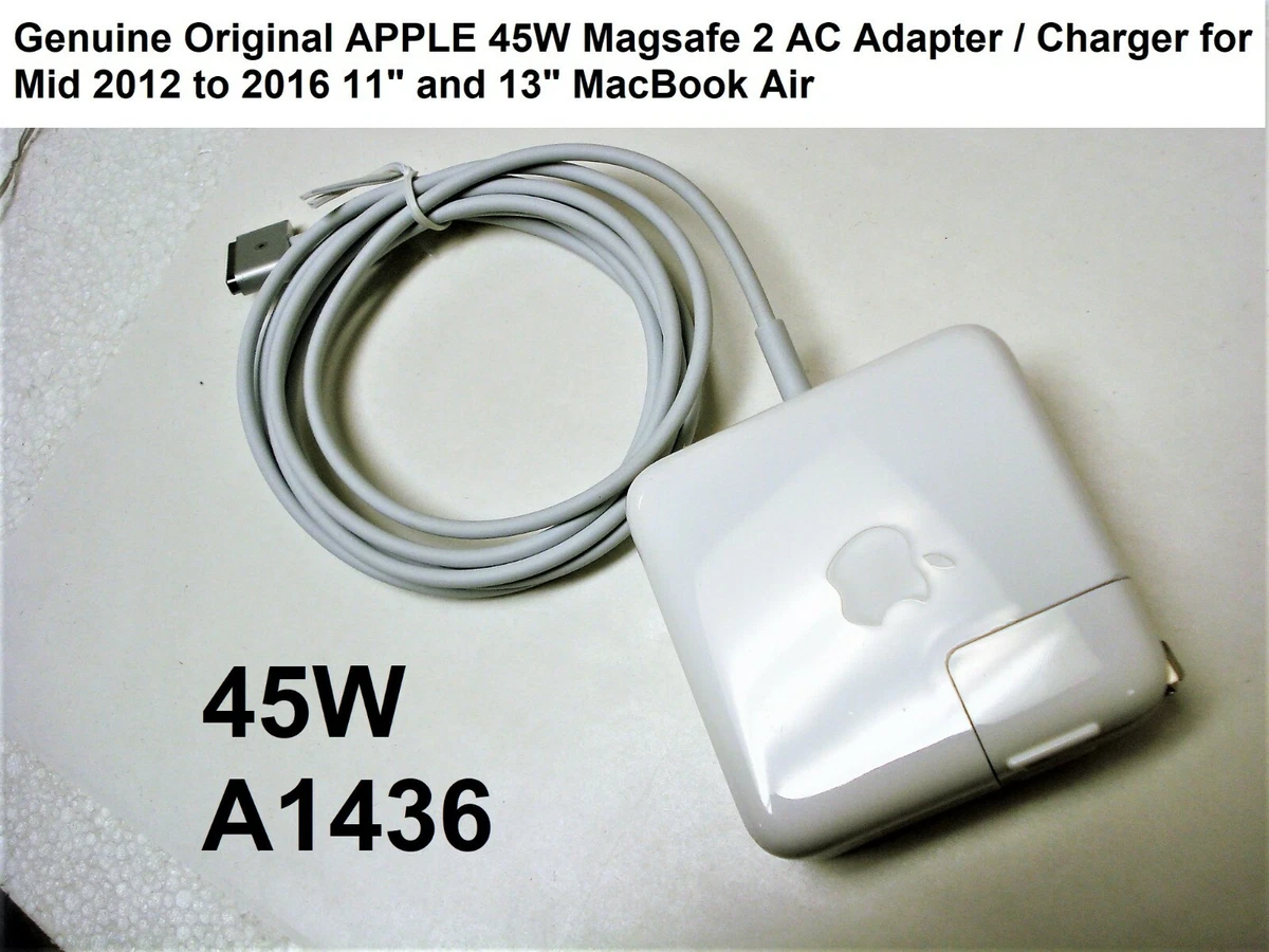 45W Magsafe2 AC Adapter Charger for MacBook Air 11 13 Mid 2012-2016 A1436  Used