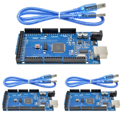 3Pcs MEGA2560 R3 ATmega2560-16AU CH340G Development Board with or without Cable