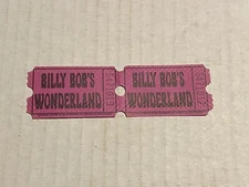 Lot Of 2 Older Purple Billy Bob’s Wonderland Tickets Rock-afire / ShowBiz Pizza