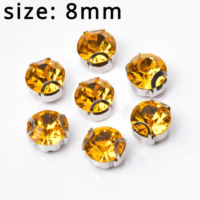 100pcs Glass Crystal Beads Glitter Sew on Craft Material for Shoes Jewellery DIY - Image 2 of 4
