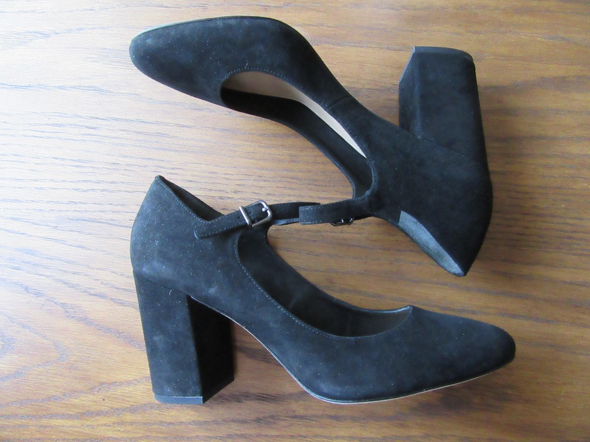 Via Spiga Deanna Mary Jane Black Suede Pump Size 9 M | eBay