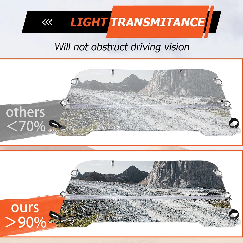 Parabrisas delantero plegable transparente para Kawasaki Mule 3010 2005-2013 Foto 4 de 4