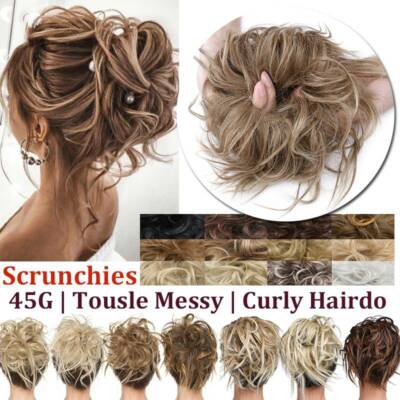 Echt Zerzaust wie Natürlich Haarteil Gewellt Messy Bun Haarverlängerung Dutt DE