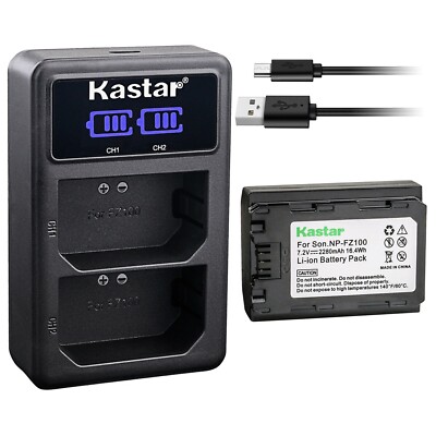 LED2 Charger & 1 Battery for Alpha a9 a9 II a9 III a7 III a7 IV a7R III