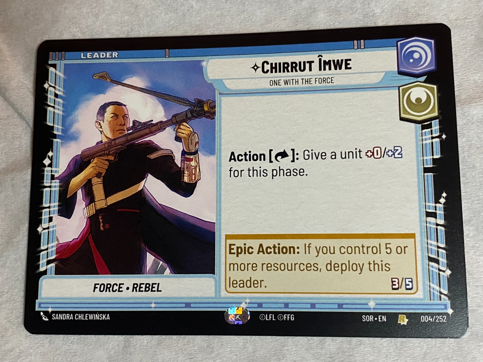 STAR WARS UNLIMITED TCG SoR CHIRRUT IMWE Rare Card NM
