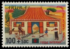 ARUBA B36 - International Year of the Family "Family Playing" (pb18793)