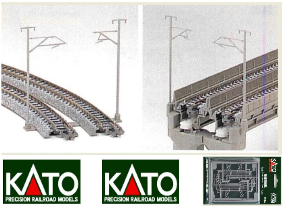 KATO 23-059 N.16 Faux Lignes Aériennes de Contact pour Rails Simple À Base Ou À - Photo 1/1