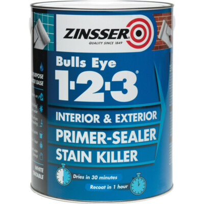 ZINSSER BULLS EYE 123 MULTI OBERFLÄCHEN PRIMER VERSIEGELUNG LACK WEISS 500ML
