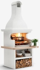 Palazzetti in Giardino Andros 3 Top Rosso Barbecue Legna Cemento Kit Montaggio