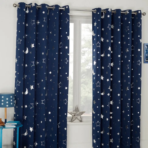 1 pieza cortinas de ventana oscuras estrella habitación aislamiento térmico niño dormitorio decoración regalo - Imagen 9 de 22