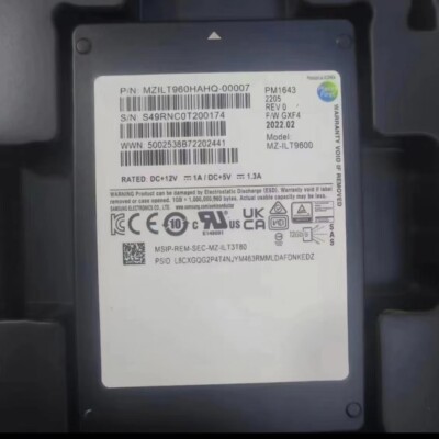 Samsung SSD 960GB PM1643 2.5'' SAS SSD 12G/S MZILT960HAHQ-00007 MZ-ILT9600 GXF4
