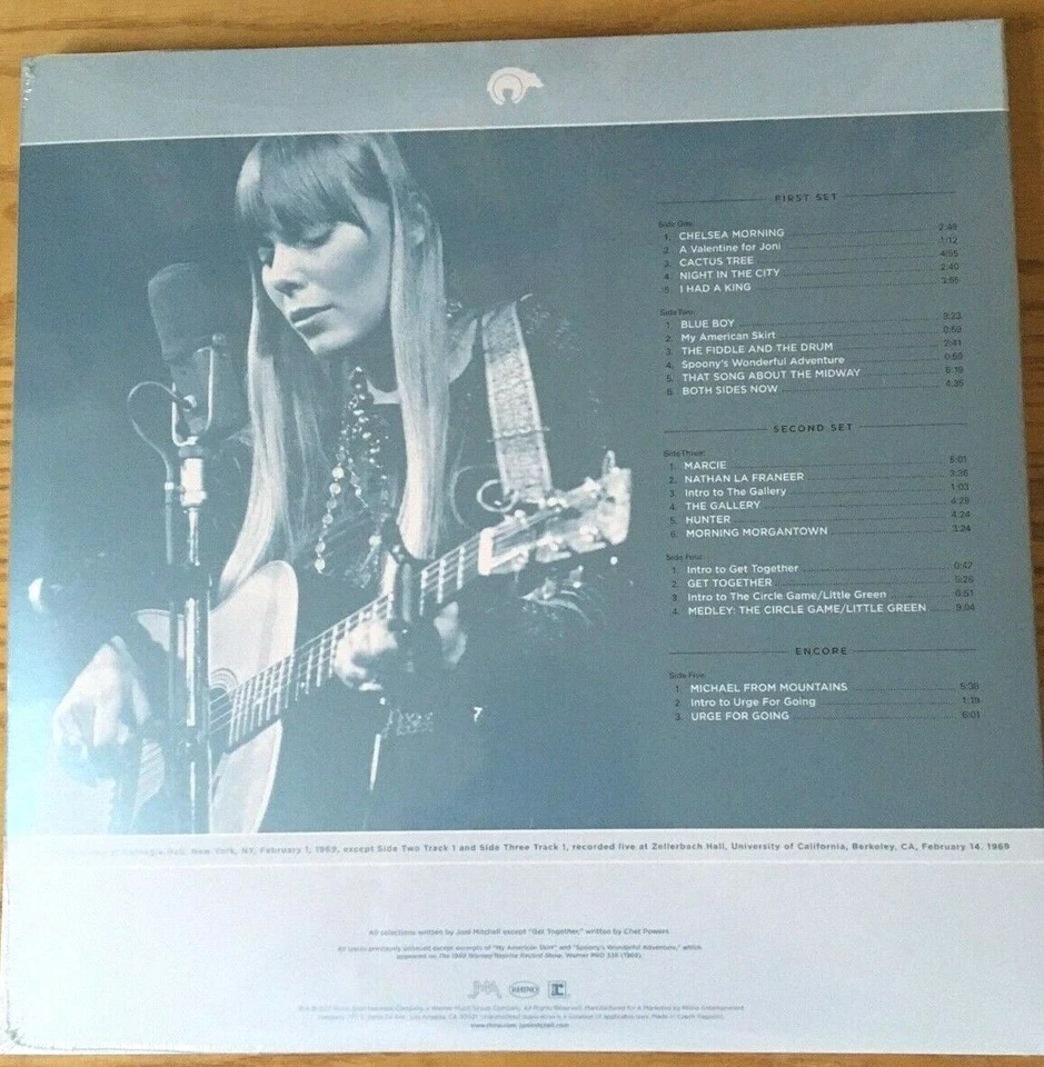 JONI MITCHELL - LIVE AT CARNEGIE HALL - 1969 - TRIPLE VINYL 3xLP BOX SET *NEW* - Image 3 of 3