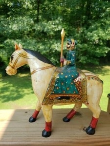 Horse Statue Made Of Bone With Warrior Rider