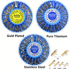 Dental Root Canal Pin Conical Screw Posts Core Crown Repair Titanium Stainless