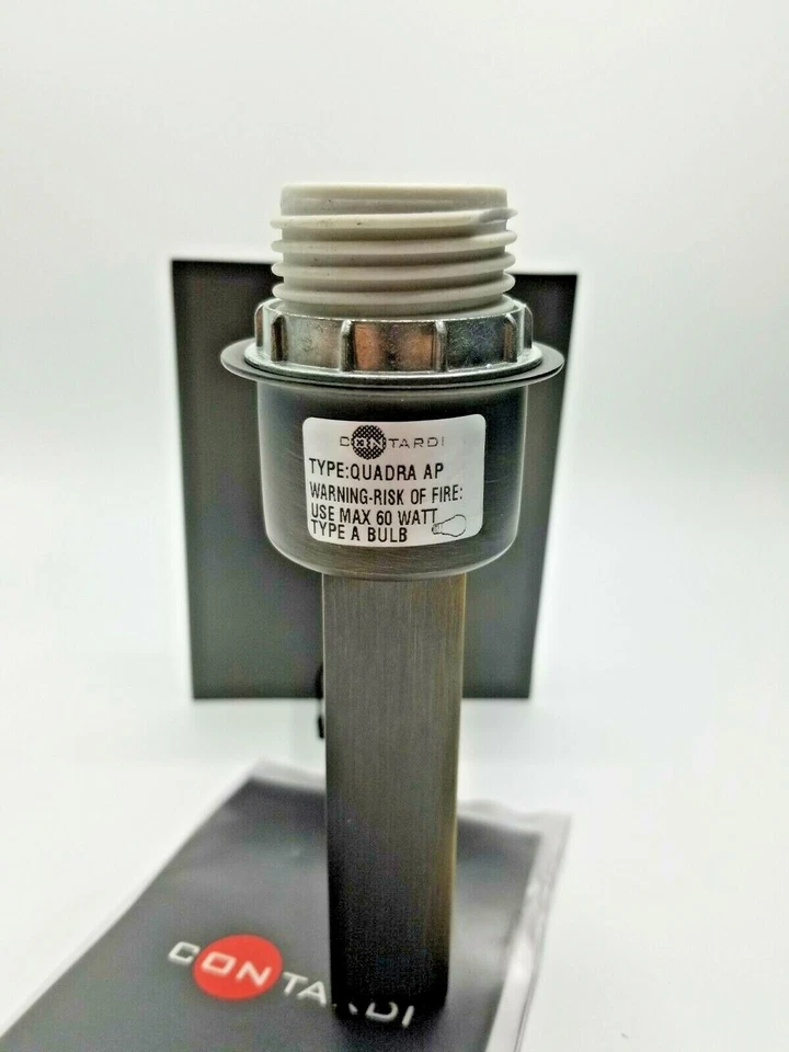 Aplique de lámpara de pared Contardi Quadra AP, acabado bronce satinado / pantalla marrón ópera NUEVO Foto 4 de 4