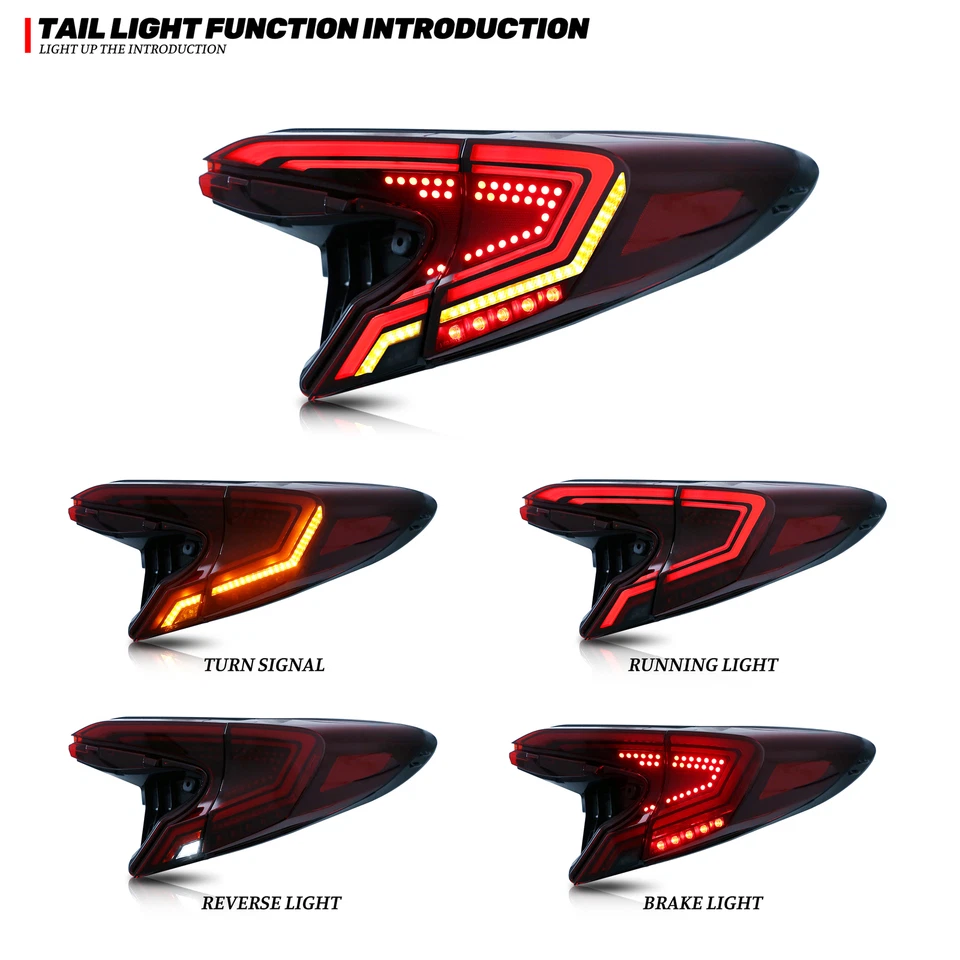 LED Red Tail Lights For Toyota C-HR CHR 2018-2022 Animation Rear Lamps Assembly  - Image 2 of 4