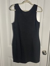 J Crew Ponte Mini Shift Dress V-Back Sleeveless Dark Grey Stretch Size Small New
