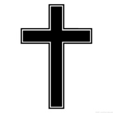 Outlined Cross Jesus - Decal Sticker - Multiple Colors Sizes - ebn6816