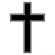 Outlined Cross Jesus - Decal Sticker - Multiple Colors & Sizes - ebn6816