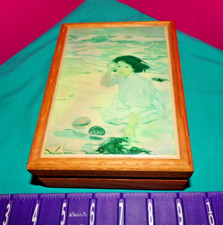 Trinket Box Kimberly Enterprises Handcrafted Graphic Art Tiles Wood Jewelry Box