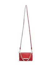 NEW G BY GUESS TAYLOR RED QUILTED LEATHERETTE,TRIFOLD,CHAIN,PHONE ,CROSSBODY,