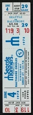 1978 SEATTLE MARINERS FULL TICKET EDDIE MURRAY HIT KEN SINGLETON HR BASEBALL 