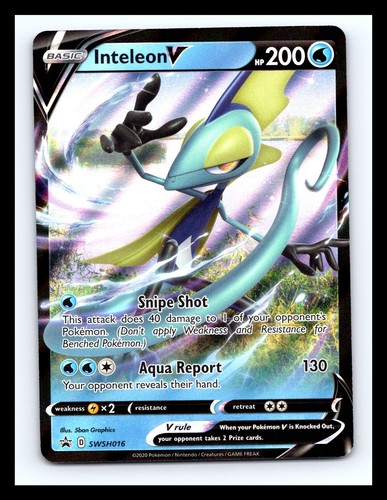💥 2020 Pokémon Sword & Shield Black Star Promos #SWSH016 Inteleon V Holo