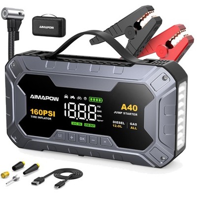 All-in-One Starthilfe Powerbank 8000A für Benzin- und Dieselautos mit LED