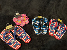 Wholesale Lot 4 Pairs Kids Sandals Flip Flops New With Hangers Pirate Camo Pink
