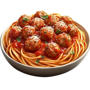 Spaghetti Meat Balls Fast Food Restaurant Self Adhesive Vinyl Sticker