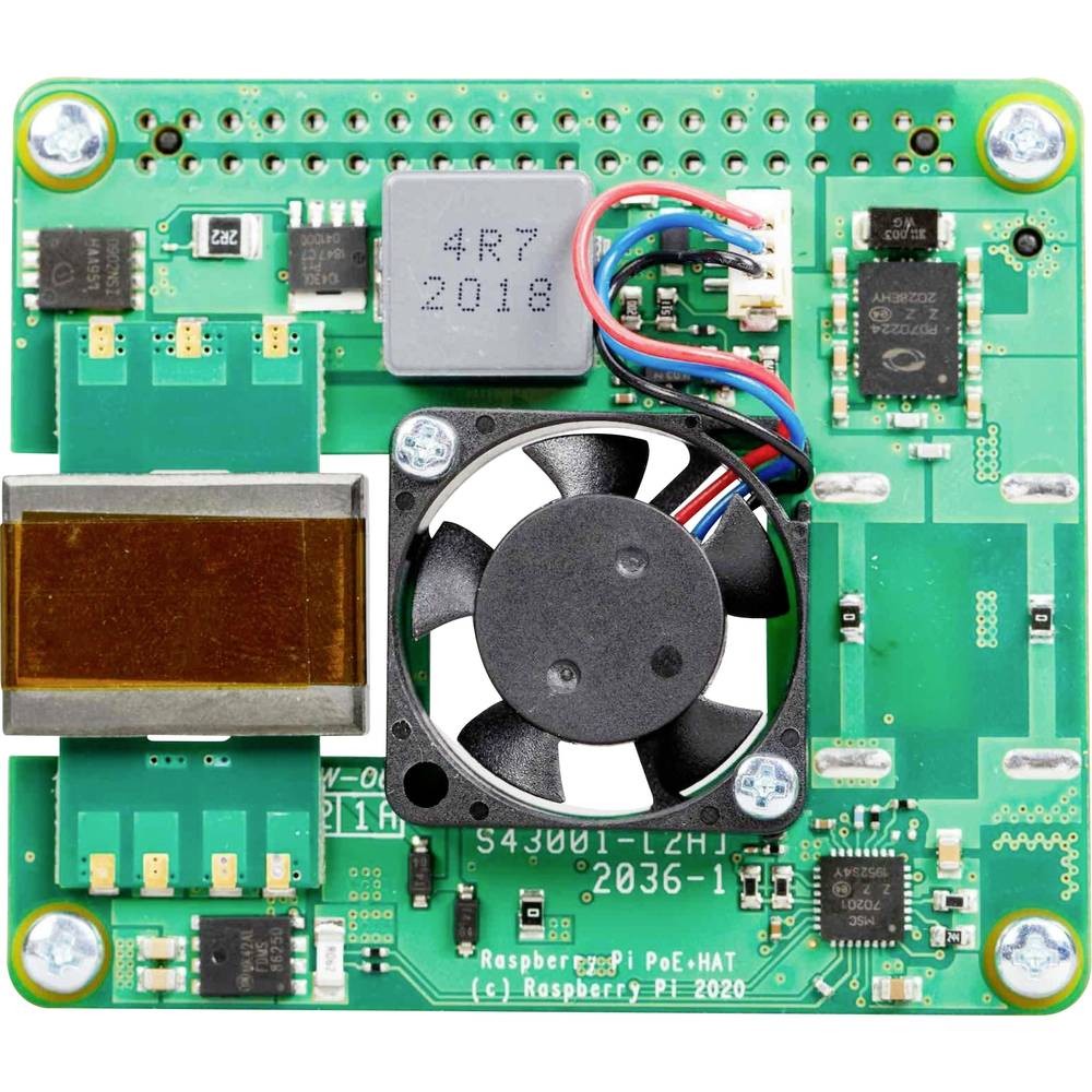 Raspberry Pi PoE+ Hat pour cartes Raspberry Pi 4 B et 3 B+ avec ventilateur intégré