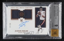2021 Encased Rookie Dual Swatch Signatures 7/50 Justin Fields BGS 9 Auto 6fs