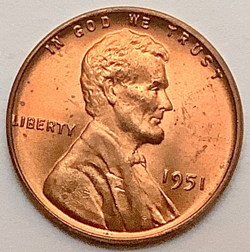 1951-p Choice Uncirculated Red RD - Tough Date - Lincoln Wheat Cent ~ A410
