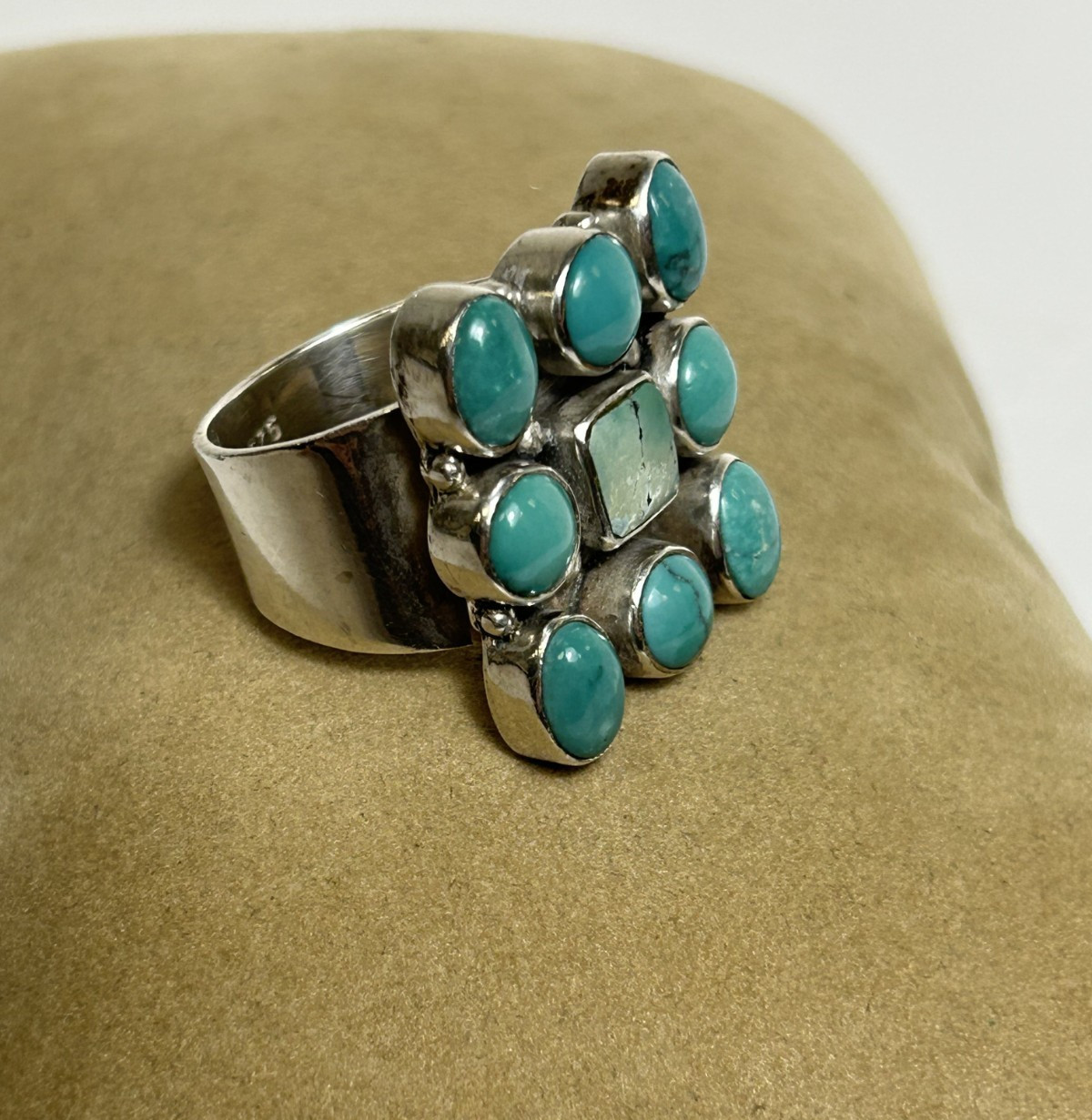ALLURING STERLING SILVER LARGE 9 STONE TURQUOISE … - image 11