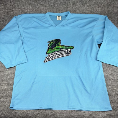 #ad Troy ECHL Florida Everblades #3 Blue Practice Hockey Jersey Size 2XLarge New $34.99
