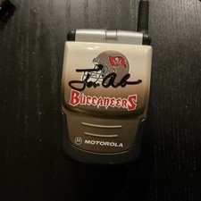 vintage Motorola StarTAC flip phone, customized with Tampa Bay Buccaneers
