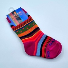 Baby/Rooster Collection Cotton Striped Magenta Pea Socks Age 3 / 7 Months 