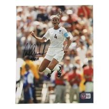 Carla Overbeck Signed (Beckett) Team USA 8x10 Photo Inscribed "4 USA"