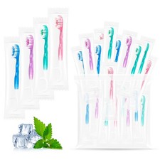 5 in 1 Disposable Mini Toothbrushes Travel Size with Toothpaste, Floss, Pick ...